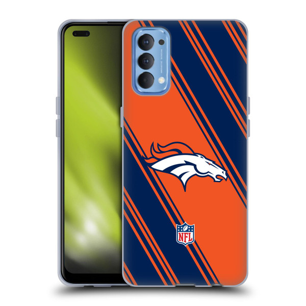 NFL Denver Broncos Artwork Stripes Soft Gel Case for OPPO Reno 4 5G