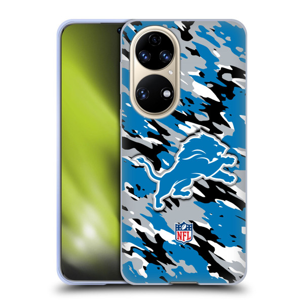 NFL Detroit Lions Logo Camou Soft Gel Case for Huawei P50