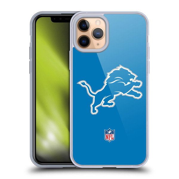 NFL Detroit Lions Logo Plain Soft Gel Case for Apple iPhone 11 Pro