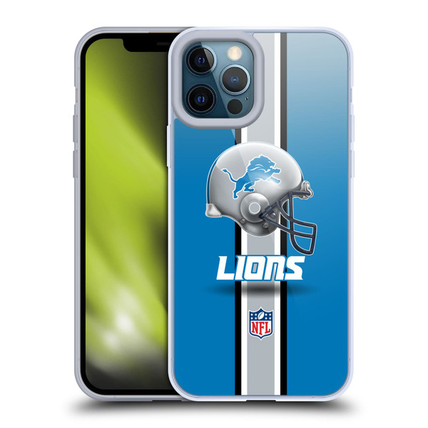 NFL Detroit Lions Logo Helmet Soft Gel Case for Apple iPhone 12 Pro Max