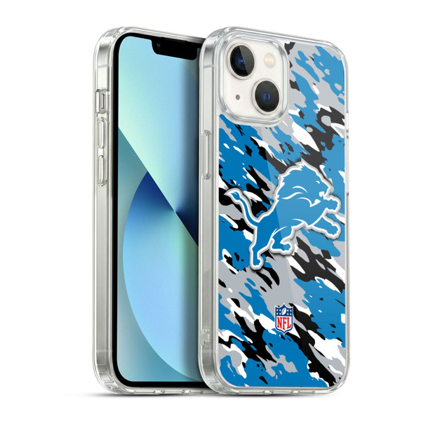 NFL Detroit Lions Logo Camou Soft Gel Case for Apple iPhone 13