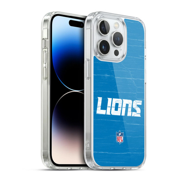 NFL Detroit Lions Logo Distressed Look Soft Gel Case for Apple iPhone 13 Pro & MagSafe