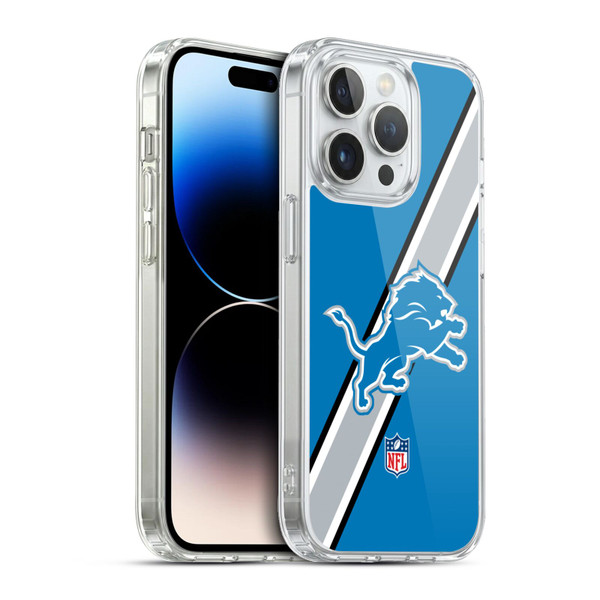 NFL Detroit Lions Logo Stripes Soft Gel Case for Apple iPhone 13 Pro & MagSafe