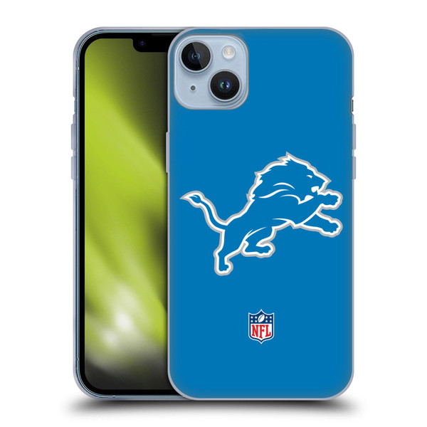 NFL Detroit Lions Logo Plain Soft Gel Case for Apple iPhone 14 Plus