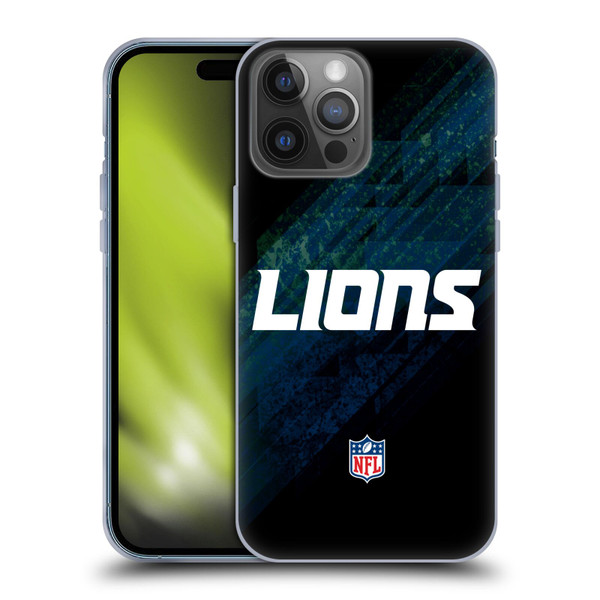 NFL Detroit Lions Logo Blur Soft Gel Case for Apple iPhone 14 Pro Max