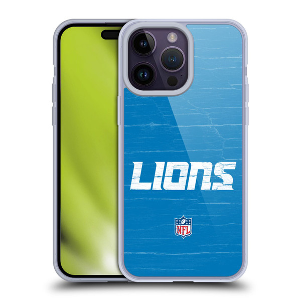 NFL Detroit Lions Logo Distressed Look Soft Gel Case for Apple iPhone 14 Pro Max