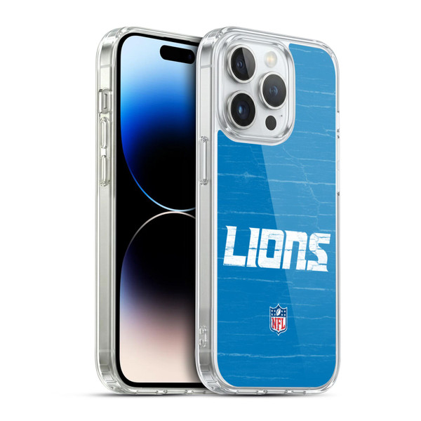 NFL Detroit Lions Logo Distressed Look Soft Gel Case for Apple iPhone 14 Pro & MagSafe