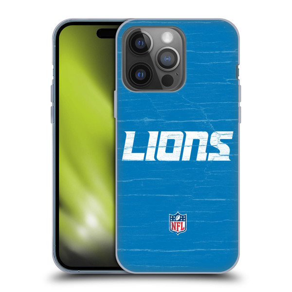 NFL Detroit Lions Logo Distressed Look Soft Gel Case for Apple iPhone 14 Pro