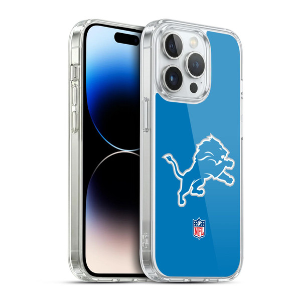 NFL Detroit Lions Logo Plain Soft Gel Case for Apple iPhone 14 Pro & MagSafe