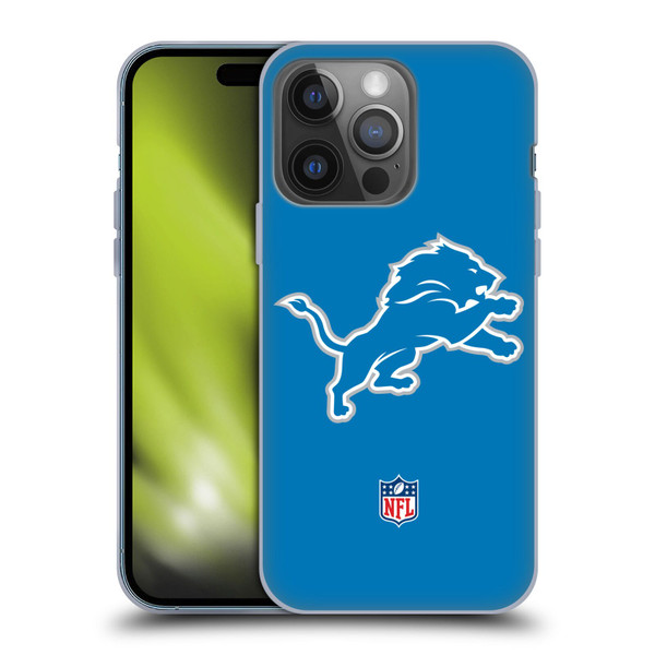 NFL Detroit Lions Logo Plain Soft Gel Case for Apple iPhone 14 Pro