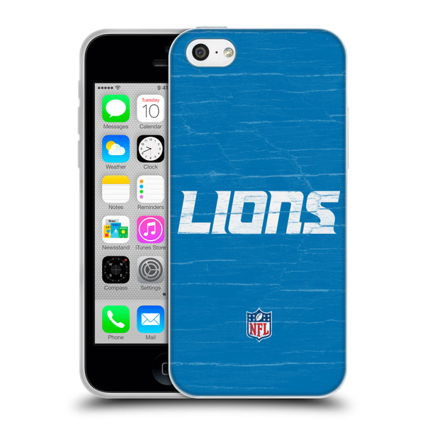 NFL Detroit Lions Logo Distressed Look Soft Gel Case for Apple iPhone 5c