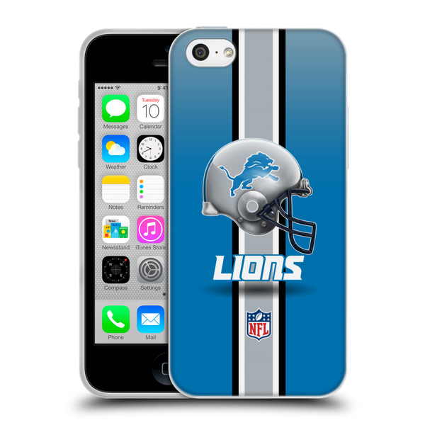 NFL Detroit Lions Logo Helmet Soft Gel Case for Apple iPhone 5c