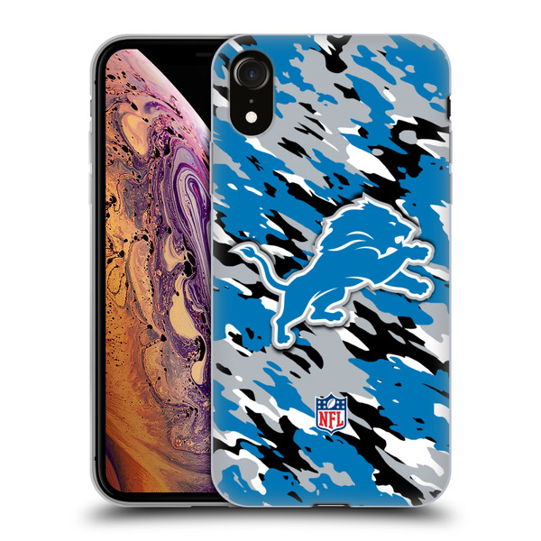 NFL Detroit Lions Logo Camou Soft Gel Case for Apple iPhone XR