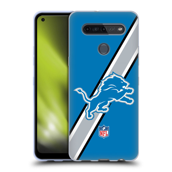 NFL Detroit Lions Logo Stripes Soft Gel Case for LG K51S