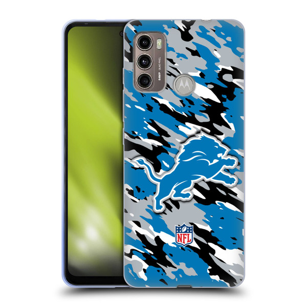 NFL Detroit Lions Logo Camou Soft Gel Case for Motorola Moto G60 / Moto G40 Fusion