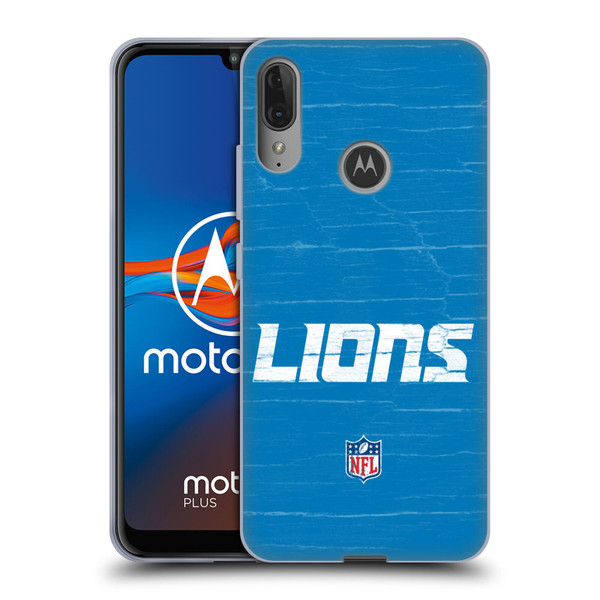 NFL Detroit Lions Logo Distressed Look Soft Gel Case for Motorola Moto E6 Plus