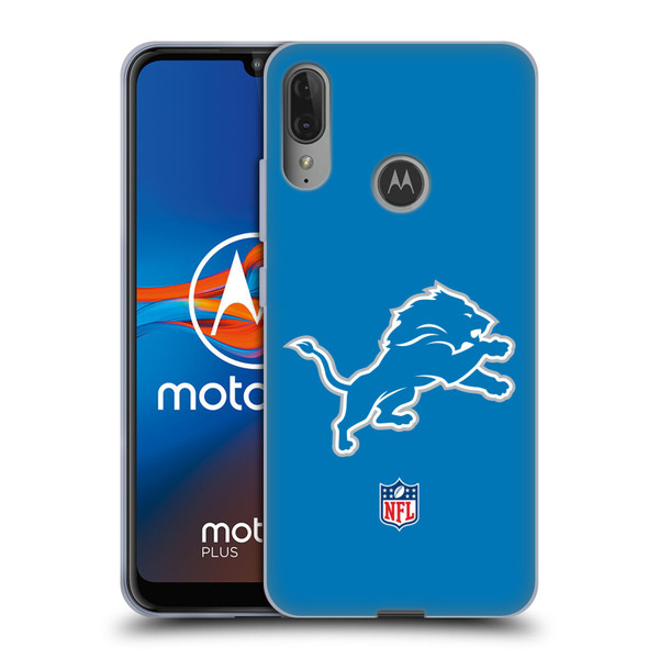 NFL Detroit Lions Logo Plain Soft Gel Case for Motorola Moto E6 Plus