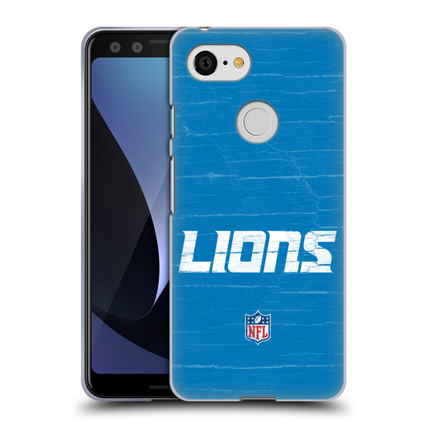 NFL Detroit Lions Logo Distressed Look Soft Gel Case for Google Pixel 3