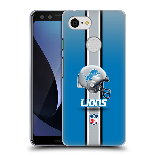 NFL Detroit Lions Logo Helmet Soft Gel Case for Google Pixel 3