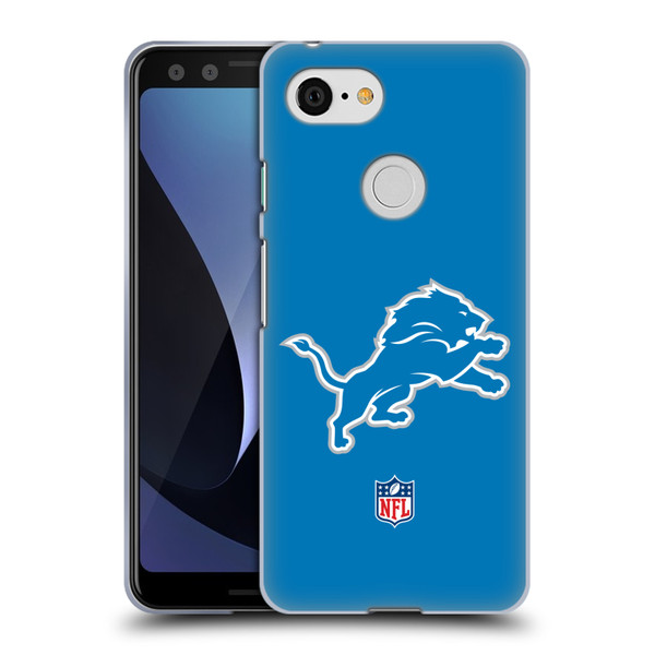 NFL Detroit Lions Logo Plain Soft Gel Case for Google Pixel 3