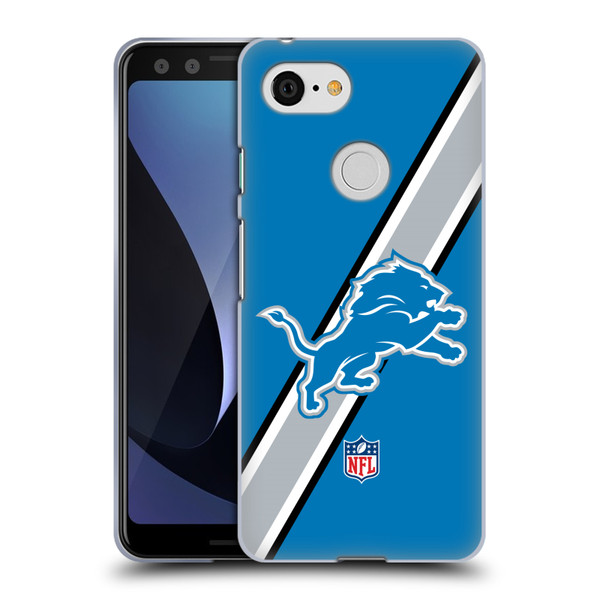 NFL Detroit Lions Logo Stripes Soft Gel Case for Google Pixel 3