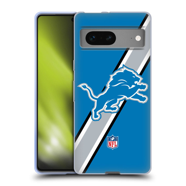 NFL Detroit Lions Logo Stripes Soft Gel Case for Google Pixel 7