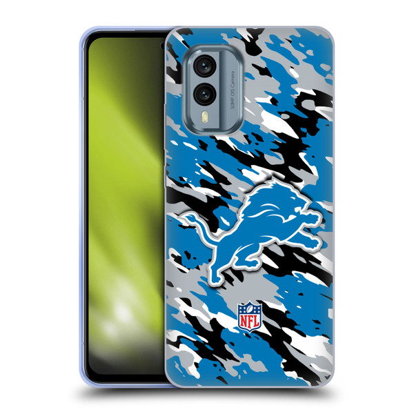 NFL Detroit Lions Logo Camou Soft Gel Case for Nokia X30