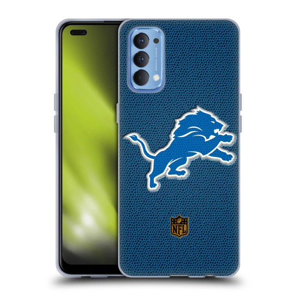 NFL Detroit Lions Logo Football Soft Gel Case for OPPO Reno 4 5G