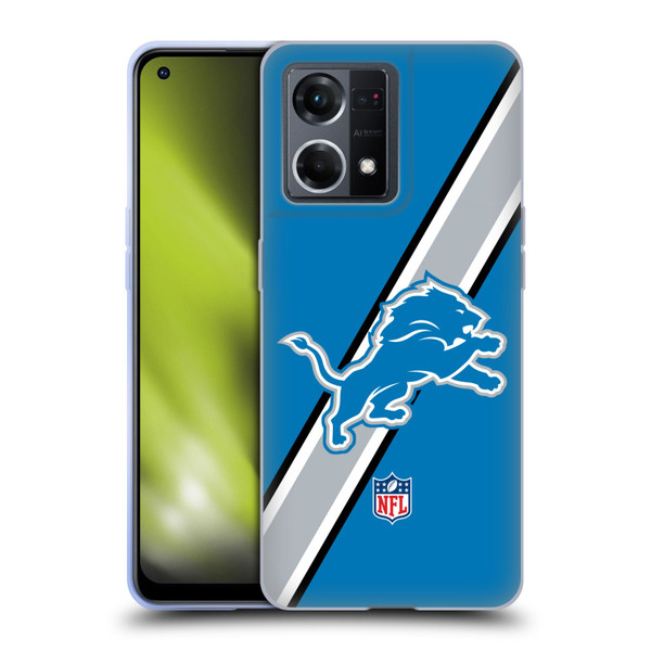 NFL Detroit Lions Logo Stripes Soft Gel Case for OPPO Reno8 4G