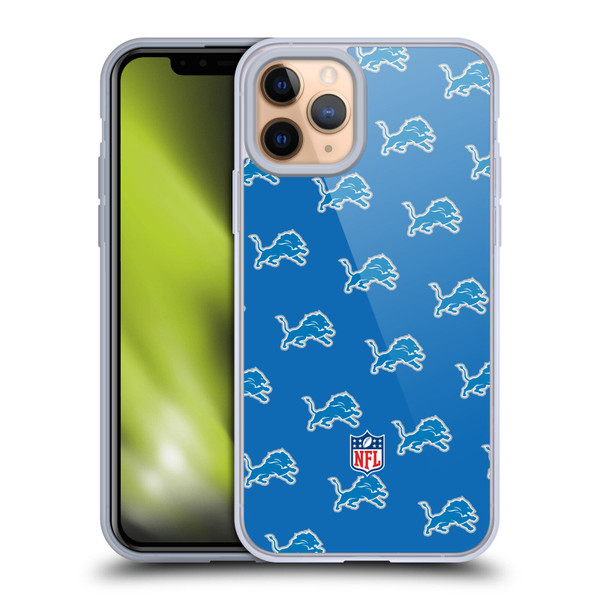 NFL Detroit Lions Artwork Patterns Soft Gel Case for Apple iPhone 11 Pro