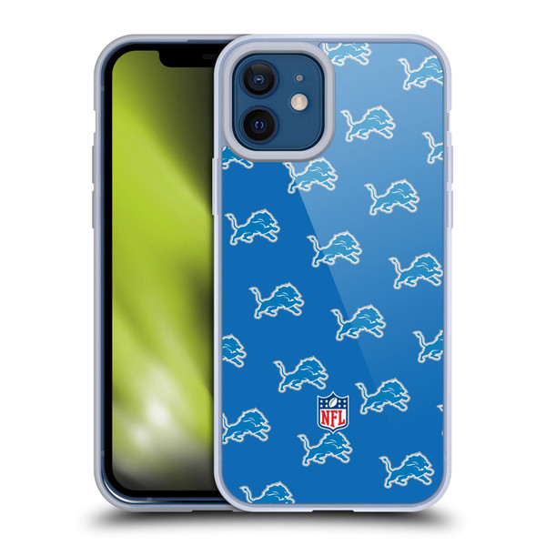 NFL Detroit Lions Artwork Patterns Soft Gel Case for Apple iPhone 12 / iPhone 12 Pro