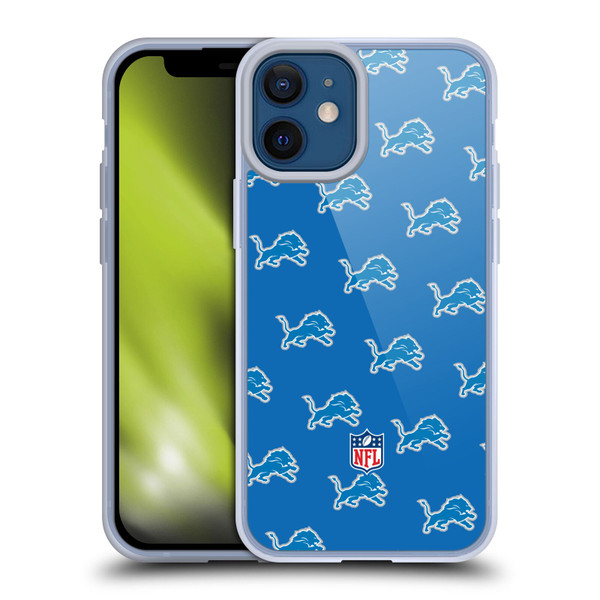 NFL Detroit Lions Artwork Patterns Soft Gel Case for Apple iPhone 12 Mini
