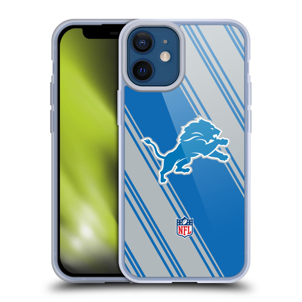 NFL Detroit Lions Artwork Stripes Soft Gel Case for Apple iPhone 12 Mini