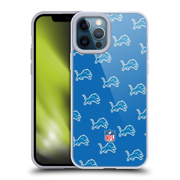 NFL Detroit Lions Artwork Patterns Soft Gel Case for Apple iPhone 12 Pro Max