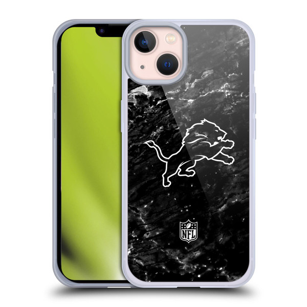 NFL Detroit Lions Artwork Marble Soft Gel Case for Apple iPhone 13