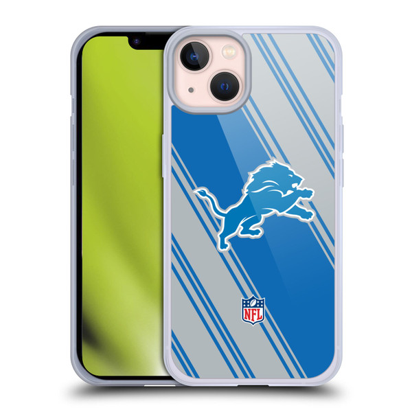NFL Detroit Lions Artwork Stripes Soft Gel Case for Apple iPhone 13