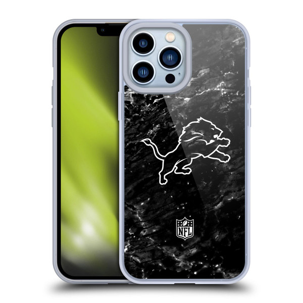 NFL Detroit Lions Artwork Marble Soft Gel Case for Apple iPhone 13 Pro Max