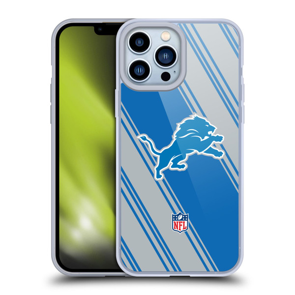 NFL Detroit Lions Artwork Stripes Soft Gel Case for Apple iPhone 13 Pro Max