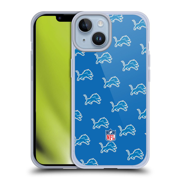 NFL Detroit Lions Artwork Patterns Soft Gel Case for Apple iPhone 14