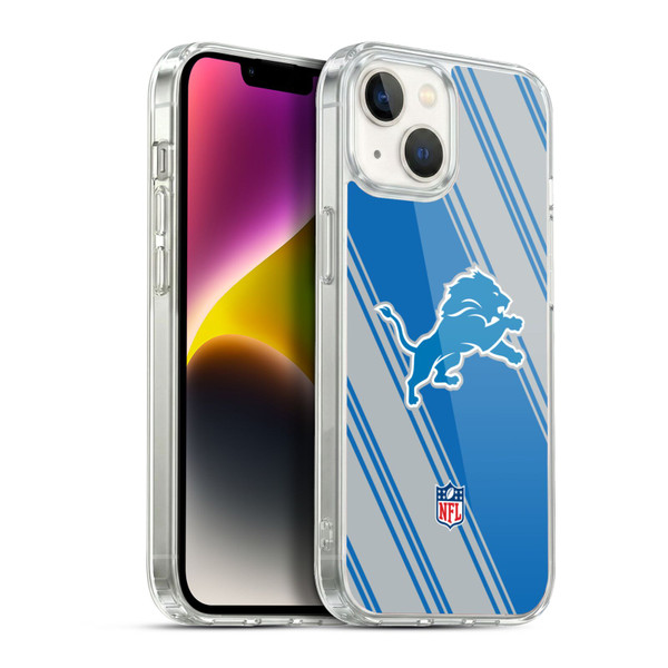 NFL Detroit Lions Artwork Stripes Soft Gel Case for Apple iPhone 14