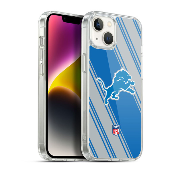 NFL Detroit Lions Artwork Stripes Soft Gel Case for Apple iPhone 14 Plus & MagSafe