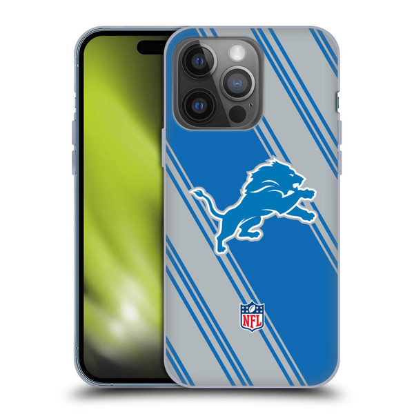 NFL Detroit Lions Artwork Stripes Soft Gel Case for Apple iPhone 14 Pro