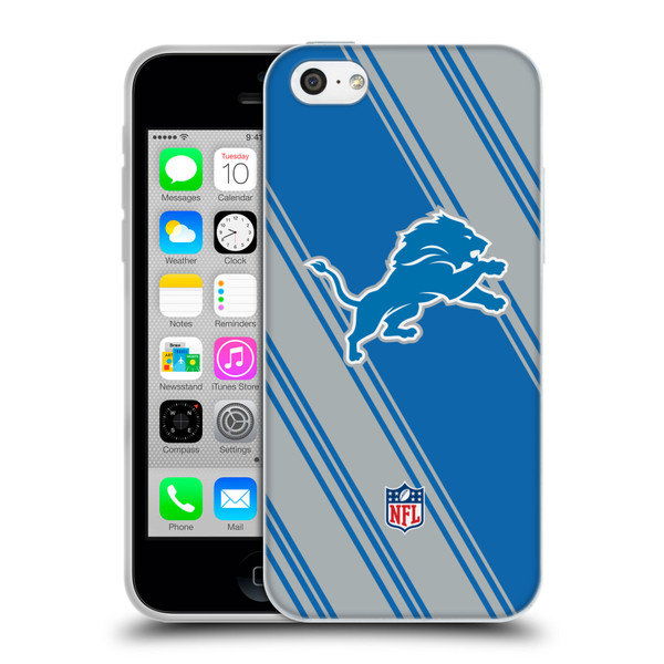 NFL Detroit Lions Artwork Stripes Soft Gel Case for Apple iPhone 5c
