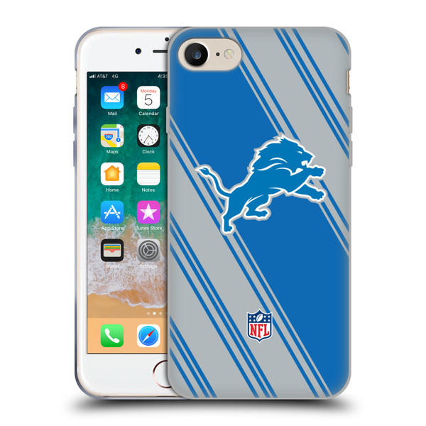 NFL Detroit Lions Artwork Stripes Soft Gel Case for Apple iPhone 7 / 8 / SE 2020 & 2022
