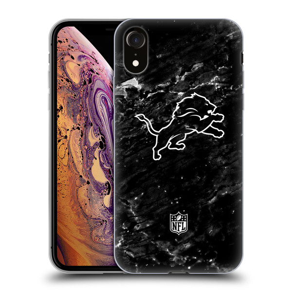 NFL Detroit Lions Artwork Marble Soft Gel Case for Apple iPhone XR