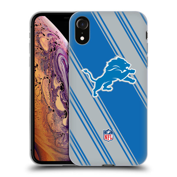 NFL Detroit Lions Artwork Stripes Soft Gel Case for Apple iPhone XR