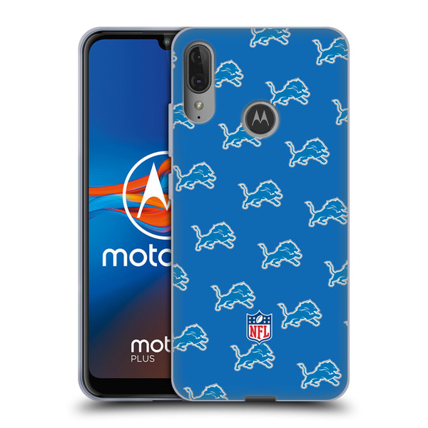 NFL Detroit Lions Artwork Patterns Soft Gel Case for Motorola Moto E6 Plus