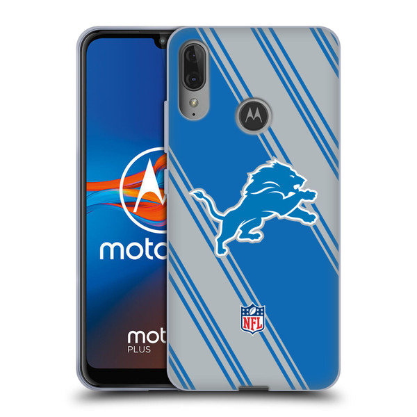 NFL Detroit Lions Artwork Stripes Soft Gel Case for Motorola Moto E6 Plus