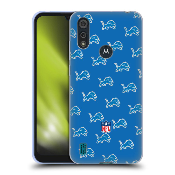 NFL Detroit Lions Artwork Patterns Soft Gel Case for Motorola Moto E6s (2020)