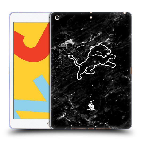 NFL Detroit Lions Artwork Marble Soft Gel Case for Apple iPad 10.2 2019/2020/2021